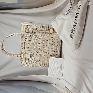 Brahmin Melbourne Collection Caroline Crocodile-Embossed Satchel Bag